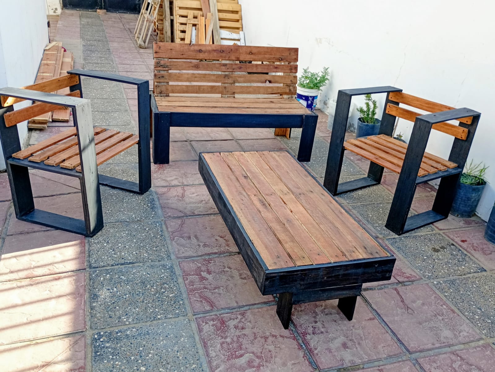 Juego de Living Industrial Negro